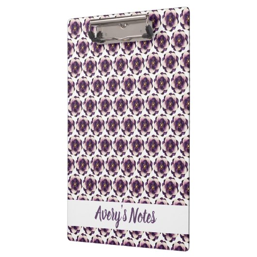 Luxus Violet Ivory Blumenname Klemmbrett (Links)