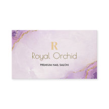 Luxus-Violett-Gold-Nagelsalon-Geschäftskarte