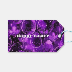 Luxus-Violette-Oster-Eier-Blumenmuster Geschenkanhänger