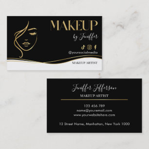 Luxus Visitenkarte für Make-up-Artisten in Schwarz
