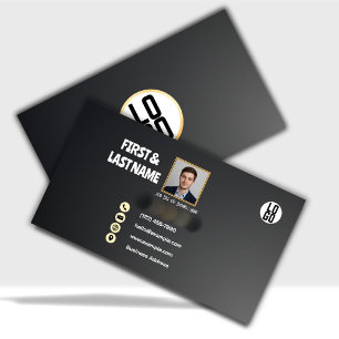Luxus Visitenkarte in Schwarz und Gold im minimali