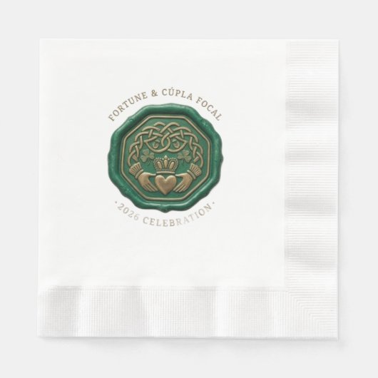 Luxus-Wachssiegel-Serviette Smaragdgrün – Irisches Serviette (Vorderseite)