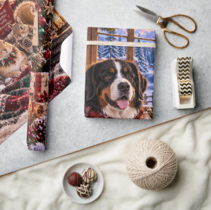 Luxus-Waldtiere-Burgunder-Weihnachtsverpackung Geschenkpapier