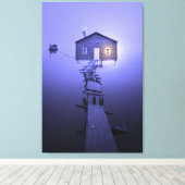 Luxus Wall Art Friedliches Calm Boat House Leinwanddruck (Insitu (Holzboden))