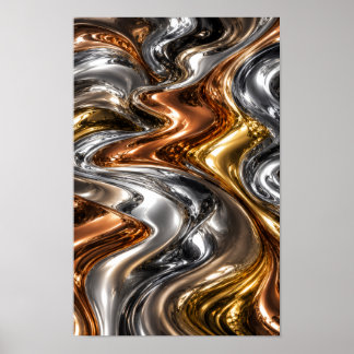 Luxus-Wandkunst aus flüssigem Metall  Poster