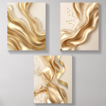 Luxus-Wandkunst, goldene abstrakte Kunst, Champagn