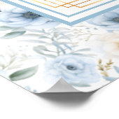 Luxus-Wasserfarbe Hellblau-Gold-Sitzplan Poster (Ecke)