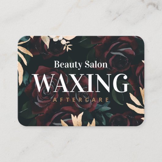 Luxus Waxing Aftercare Card Visitenkarte (Vorderseite)
