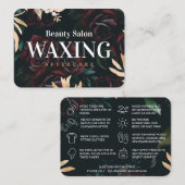 Luxus Waxing Aftercare Card Visitenkarte (Vorne/Hinten)