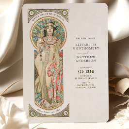 Luxus Wedding Invitation Card Jugendstil von Mucha Einladung