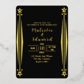 Luxus Wedding Invitation Gold Folie Dunkel Folieneinladung (Vorderseite)