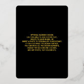 Luxus Wedding Invitation Gold Folie Dunkel Folieneinladung (Rückseite)