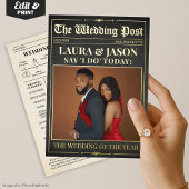 Luxus Wedding Newspaper Program Foil Card Folieneinladung