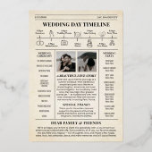 Luxus Wedding Newspaper Program Foil Card Folieneinladung (Rückseite)