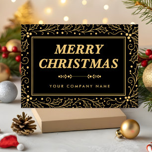 Luxus-Weihnachten für Geschäftskunden in Schwarz u Feiertagskarte