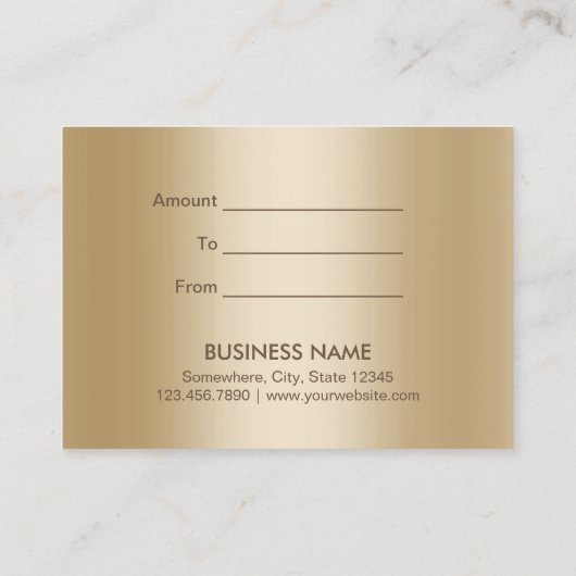 Luxus Weihnachts Gold Border Geschenkgutschein Rabattkarte (Rückseite)