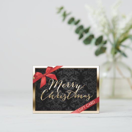 Luxus Weihnachts Gold Border Geschenkgutschein Rabattkarte (Stehend Vorderseite)
