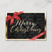 Luxus Weihnachts Gold Border Geschenkgutschein Rabattkarte (Vorderseite)