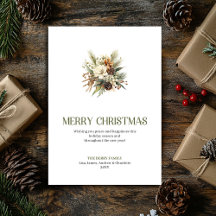 Luxus-Weihnachtsbouquet Neutral Sage Feiertagskart