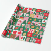 ✨ Luxus-Weihnachtscollage mit Bäumen Geschenken Geschenkpapier (Ungerollt)