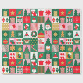 ✨ Luxus-Weihnachtscollage mit Bäumen Geschenken Geschenkpapier (Flach)