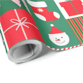 ✨ Luxus-Weihnachtscollage mit Bäumen Geschenken Geschenkpapier (Rolleneckpunkt)