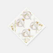 Luxus-Weihnachtskugel in Gold und Weiß Serviette (Ecke)