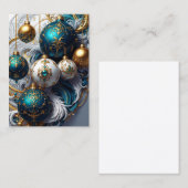 Luxus Weihnachtskugeln Blau Gold Ornament Begleitkarte (Vorne/Hinten)