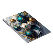 Luxus Weihnachtskugeln Blau Gold Ornament Notizblock (Rechte Seite)