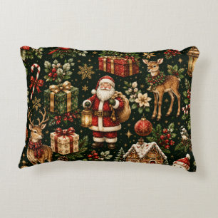 Luxus-Weihnachtsmuster im Vintage-Stil Dekokissen