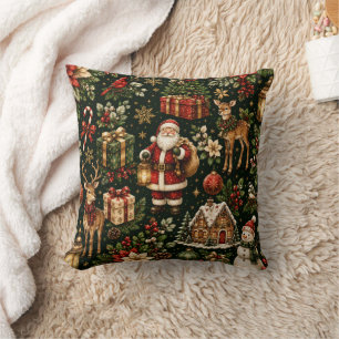 Luxus-Weihnachtsmuster im Vintage-Stil Kissen