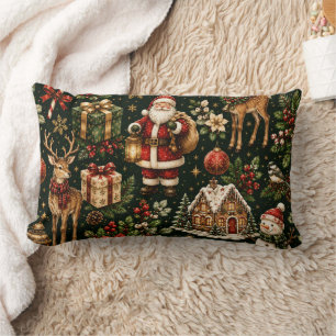 Luxus-Weihnachtsmuster im Vintage-Stil Lendenkissen