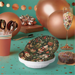 Luxus-Weihnachtsmuster im Vintage-Stil Pappteller