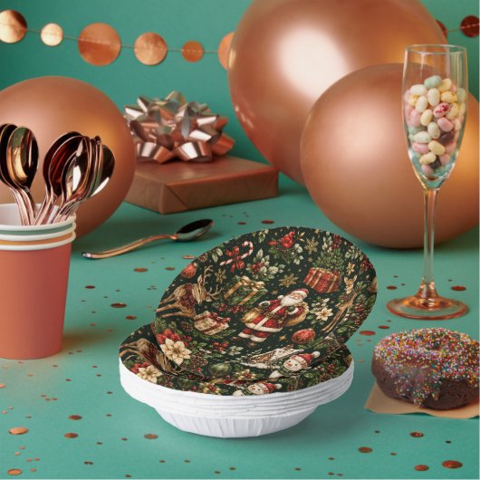 Luxus-Weihnachtsmuster im Vintage-Stil Pappteller (Multi)