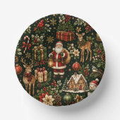 Luxus-Weihnachtsmuster im Vintage-Stil Pappteller (Vorderseite)