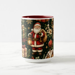Luxus-Weihnachtsmuster-Kombination im Vintage-Stil Tasse