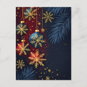 ❄️ Luxus-Weihnachtsornament Magie 🎄 Elegant Postkarte