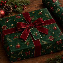 Luxus-Weihnachtspapier in Navyblau und Gold