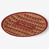 Luxus-Weihnachtsplatten Benutzerdefiniert Rot Gold Pappteller (Schrägansicht)