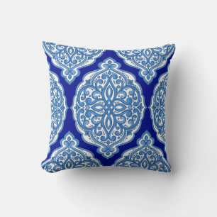 Luxus weiß-blau, türkisches Ornament. Kissen