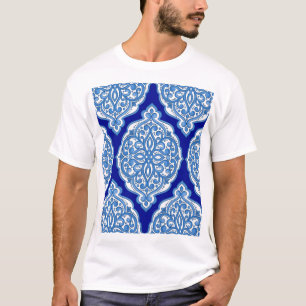 Luxus weiß-blau, türkisches Ornament. T-Shirt