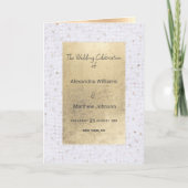 Luxus weiß gold chic Pailletten Hochzeitsprogramm Programm (Vorderseite)