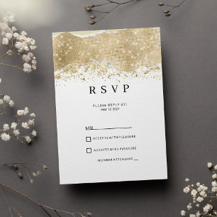 Luxus weiß silber und gold glitzern RSVP Einladung