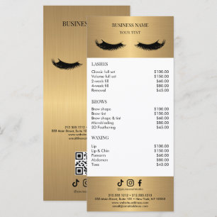 Luxus Weiß- und Gold-Salon-Preisliste Menükarte