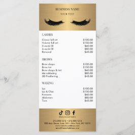 Luxus Weiß- und Gold-Salon-Preisliste Menükarte