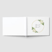 Luxus Weiße Rose Blumenrahmen Gästebuch (Voll)