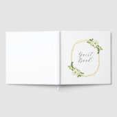 Luxus Weiße Rose Blumenrahmen Gästebuch (Voll)