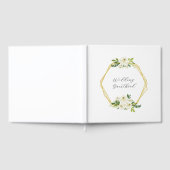 Luxus Weiße Rose Blumenrahmen Gästebuch (Voll)