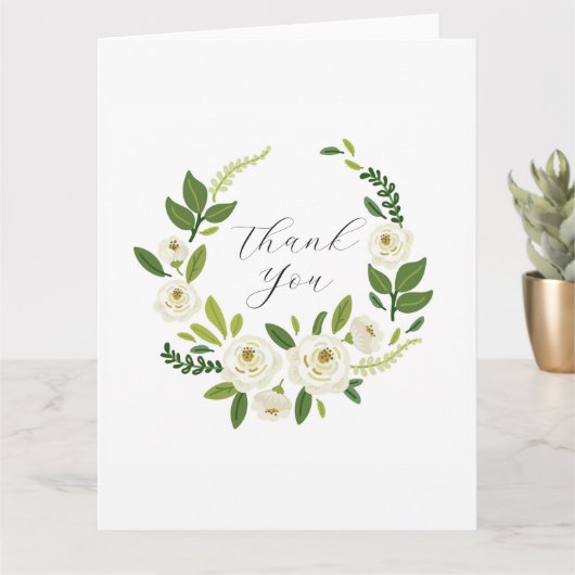 Luxus Weiße Rose Blumenrahmen Karte (Kleine Pflanze)