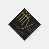 Luxus Weißgold Fünfzig und Fantastischer Geburtsta Serviette (Ecke)